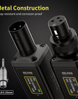 UHF Wireless XLR Transmitter and Receiver, 150 ft Range, Plug-on Wireless Microphone Adapter for Dynamic & Condenser Mic, Auto Channel Scanning, Compatible with Audio Mixer, PA System, F20