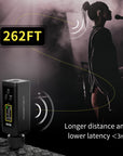 UHF Wireless in Ear Monitor System, 260 FT Range, Low Latency IEM System with 26 Channels, Dual Volume Control, Auto Pairing, Beltpack Transmitter & Receiver for Musicians, Band Rehearsal, F10