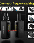 UHF Wireless XLR Transmitter and Receiver with Dual Antennas, 470ft Range, Auto Channel Scanning, Plug-on Wireless Mic Adapter for Audio Mixer, Sound Field Test, Acoustic Measurement, F30