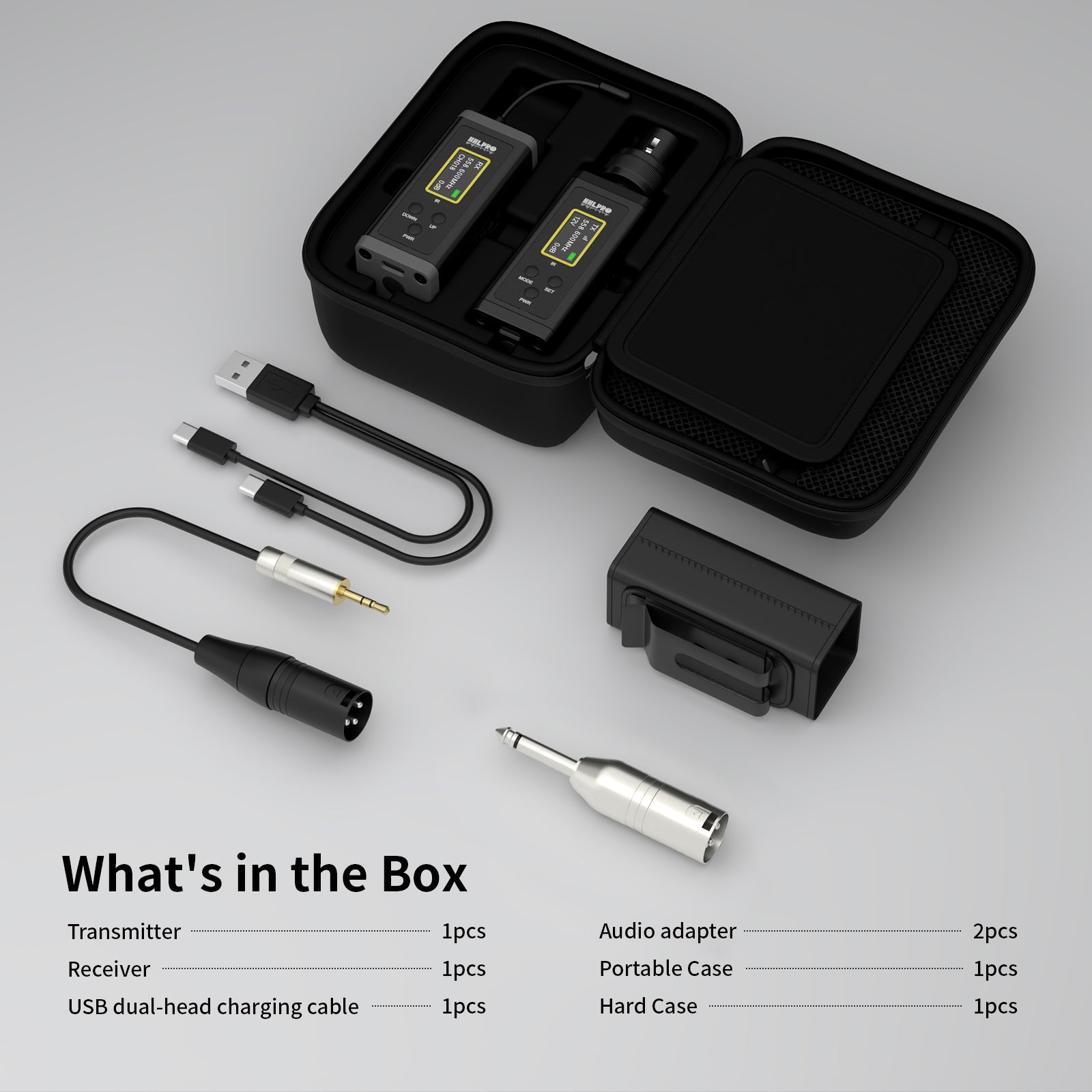 UHF Wireless in Ear Monitor System, 260 FT Range, Low Latency IEM System with 26 Channels, Dual Volume Control, Auto Pairing, Beltpack Transmitter &amp; Receiver for Musicians, Band Rehearsal, F10