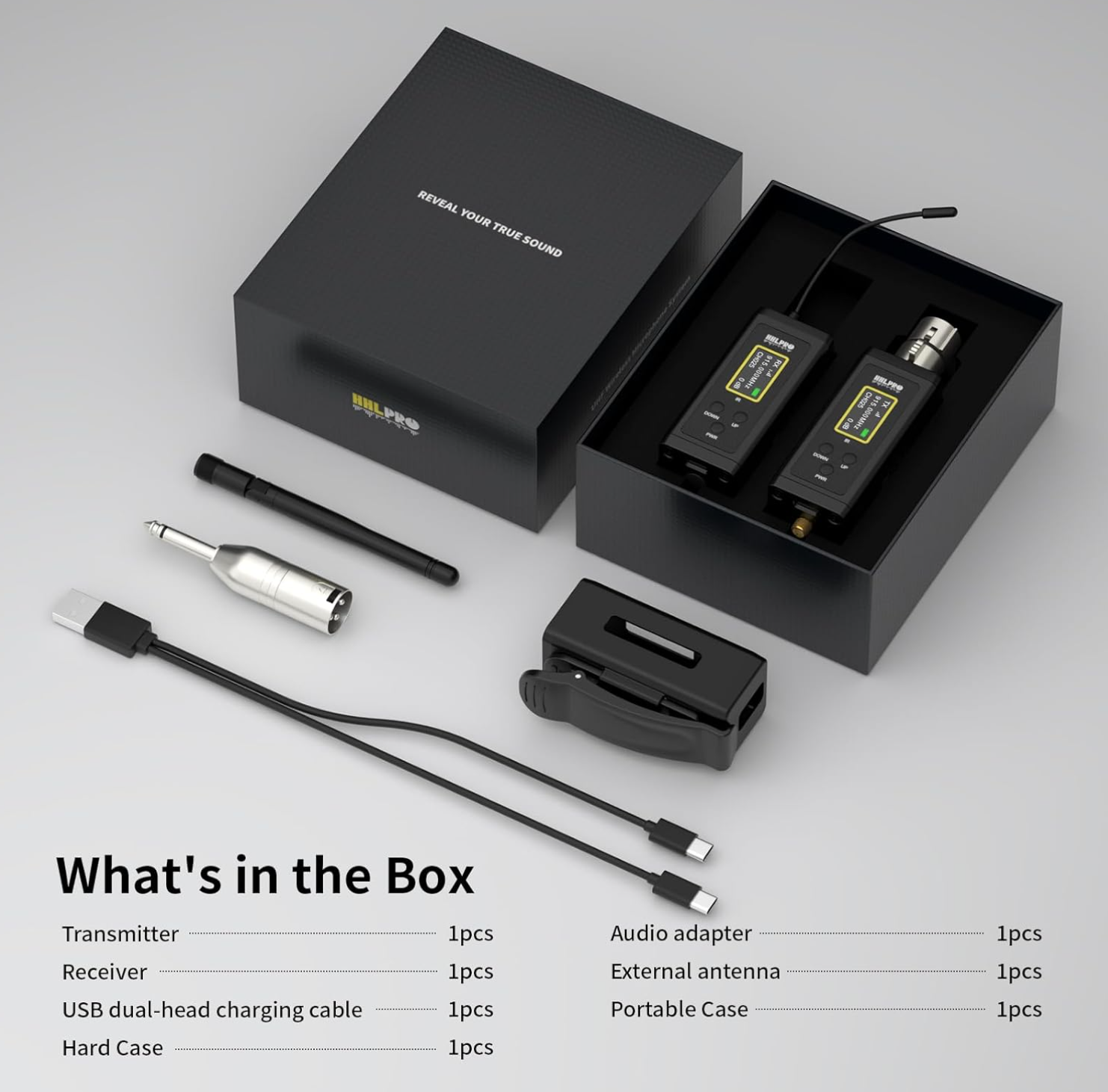 UHF Wireless in Ear Monitor System with Antenna, 902-927MHz, 50 Channel IEM System, 260 FT Range, Beltpack Transmitter Receiver, in-Ear Monitoring for Church, Live Performance, Rehearsal, F10P