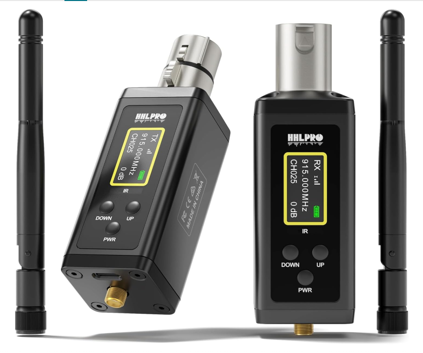 UHF Wireless XLR Transmitter and Receiver with Antenna, 200ft Range, Wireless Microphone Adapter for Dynamic & Condenser Mic, Auto Channel Scanning, Compatible with Audio Mixer, PA System, F20P